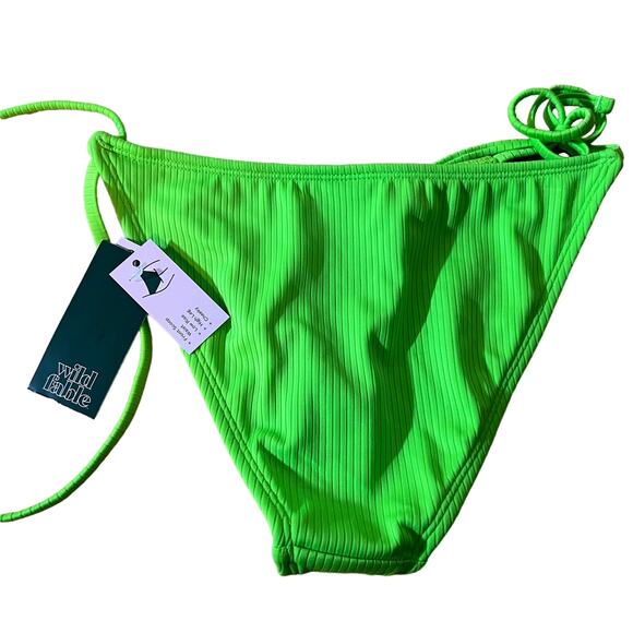 Wild Fable Women's Green Ribbed Side-Tie Cheeky Bikini Top - Size XXS - NWT - Picture 5 of 6